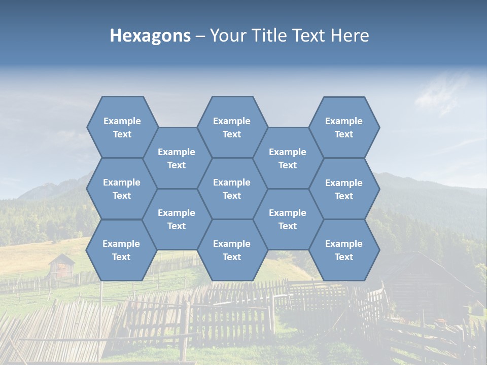 Nature Wooden Fence Cottage PowerPoint Template