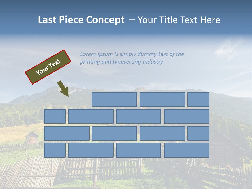 Nature Wooden Fence Cottage PowerPoint Template