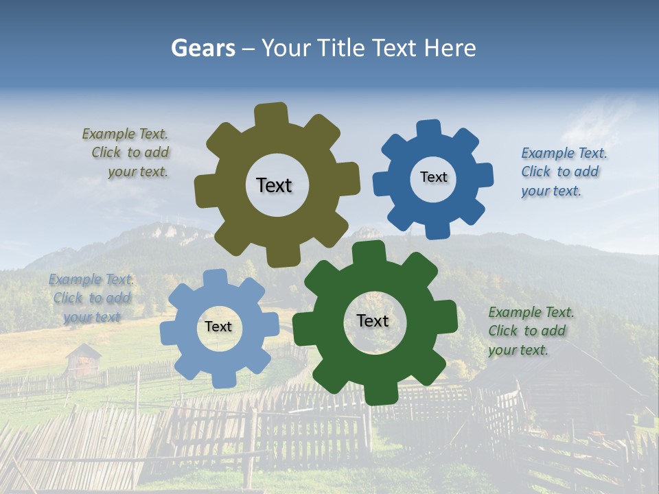 Nature Wooden Fence Cottage PowerPoint Template