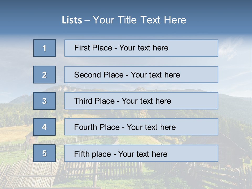 Nature Wooden Fence Cottage PowerPoint Template