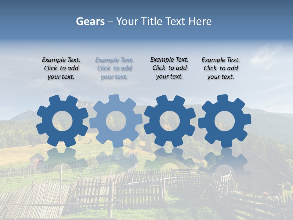 Nature Wooden Fence Cottage PowerPoint Template