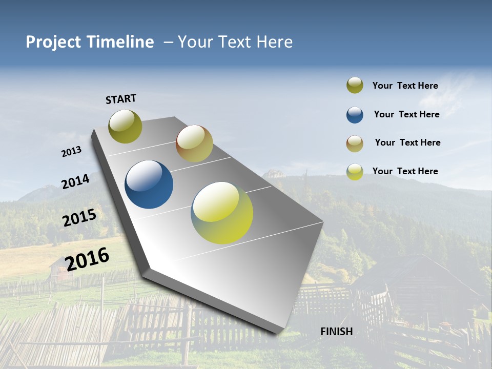 Nature Wooden Fence Cottage PowerPoint Template