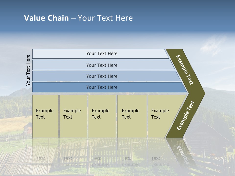 Nature Wooden Fence Cottage PowerPoint Template