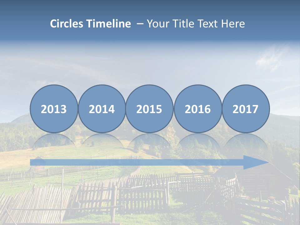 Nature Wooden Fence Cottage PowerPoint Template