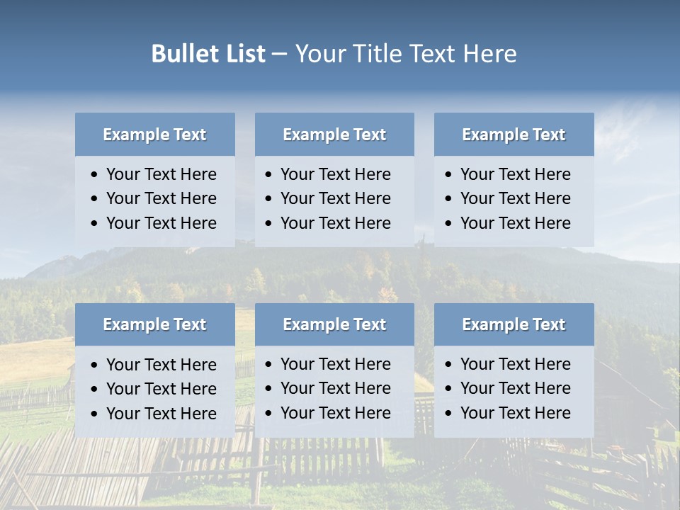 Nature Wooden Fence Cottage PowerPoint Template