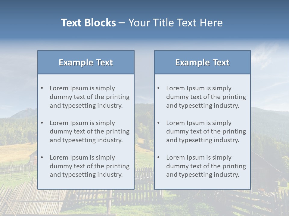 Nature Wooden Fence Cottage PowerPoint Template