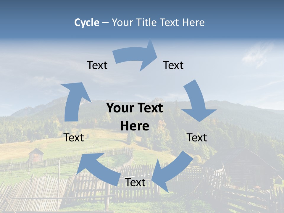 Nature Wooden Fence Cottage PowerPoint Template