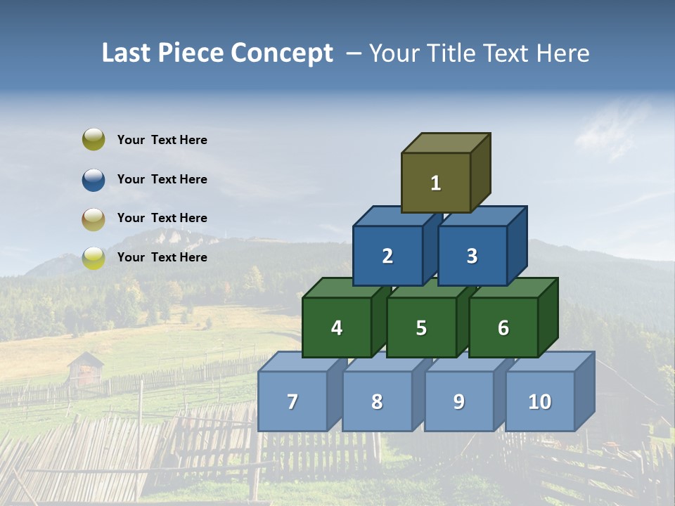 Nature Wooden Fence Cottage PowerPoint Template