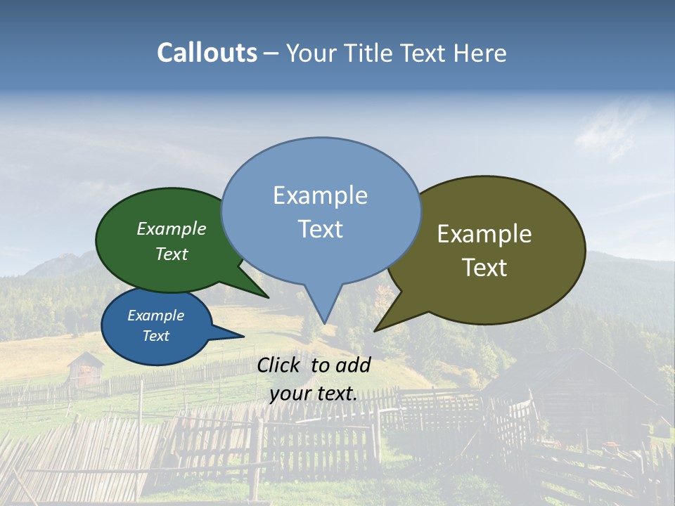 Nature Wooden Fence Cottage PowerPoint Template