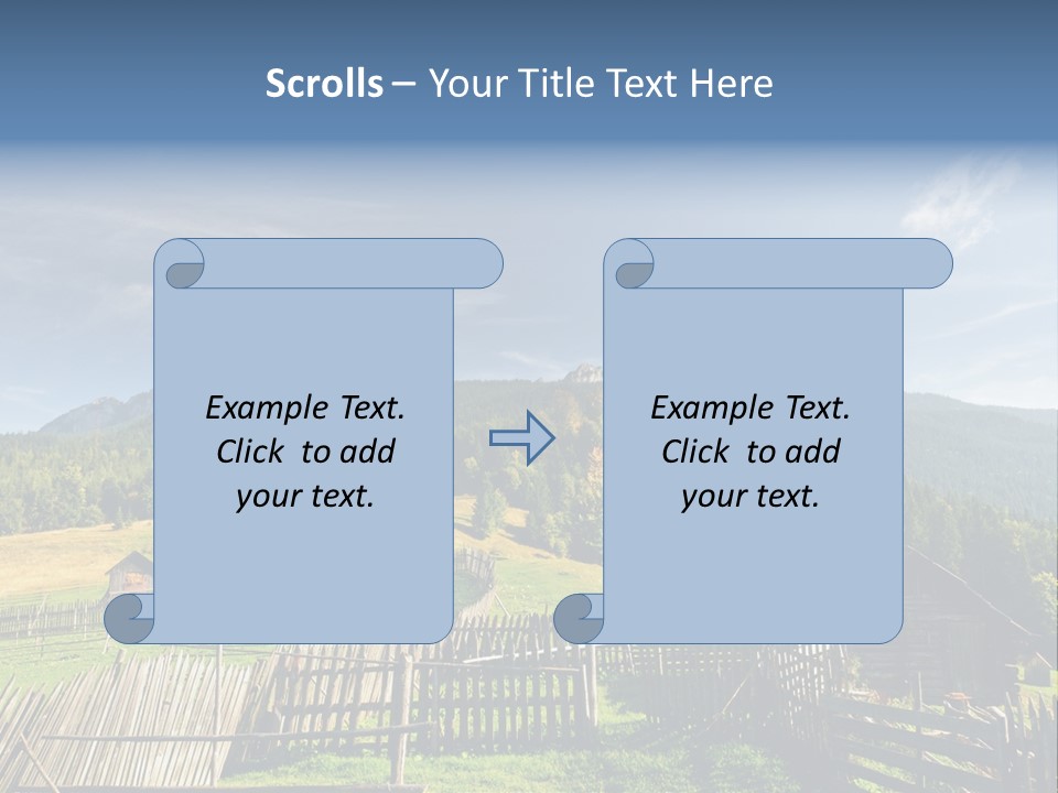 Nature Wooden Fence Cottage PowerPoint Template