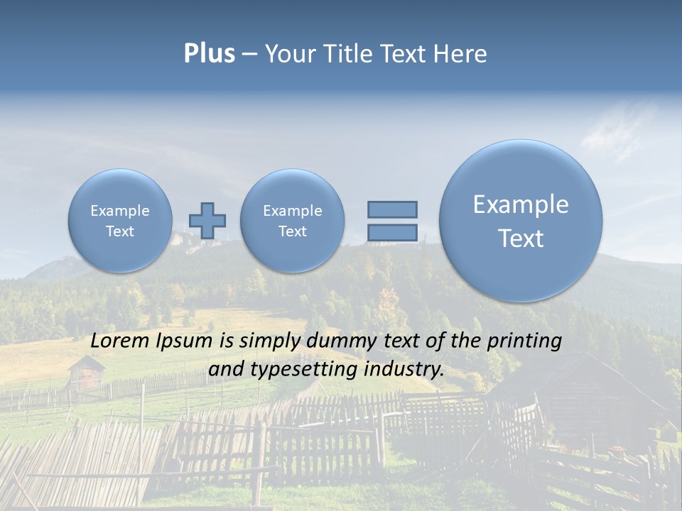 Nature Wooden Fence Cottage PowerPoint Template