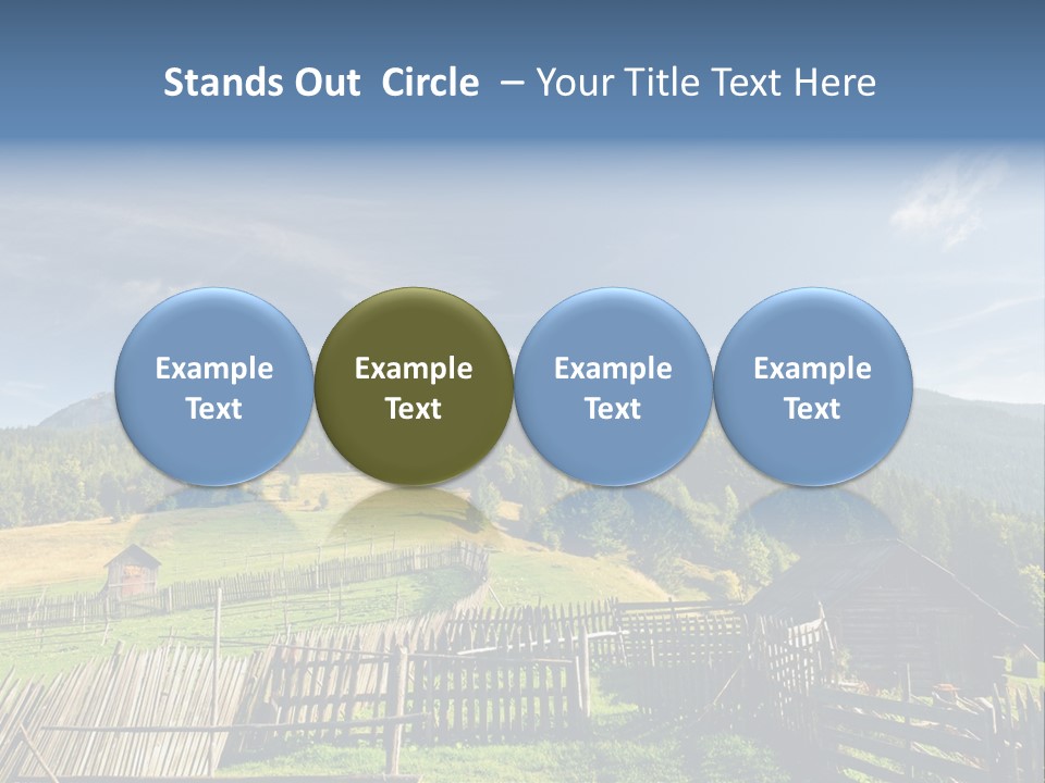 Nature Wooden Fence Cottage PowerPoint Template