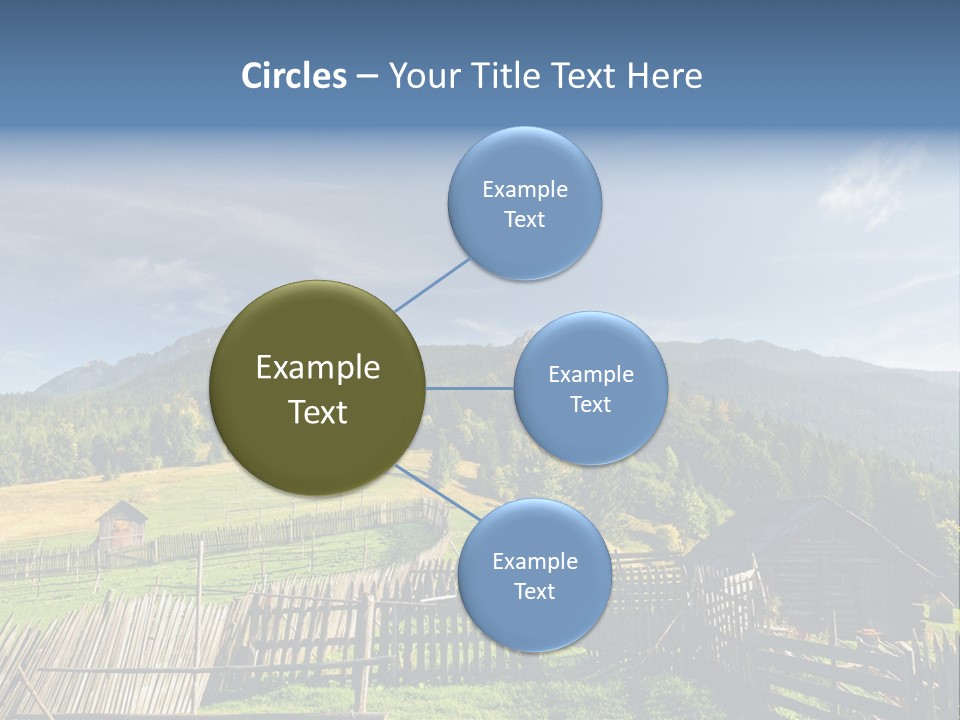 Nature Wooden Fence Cottage PowerPoint Template