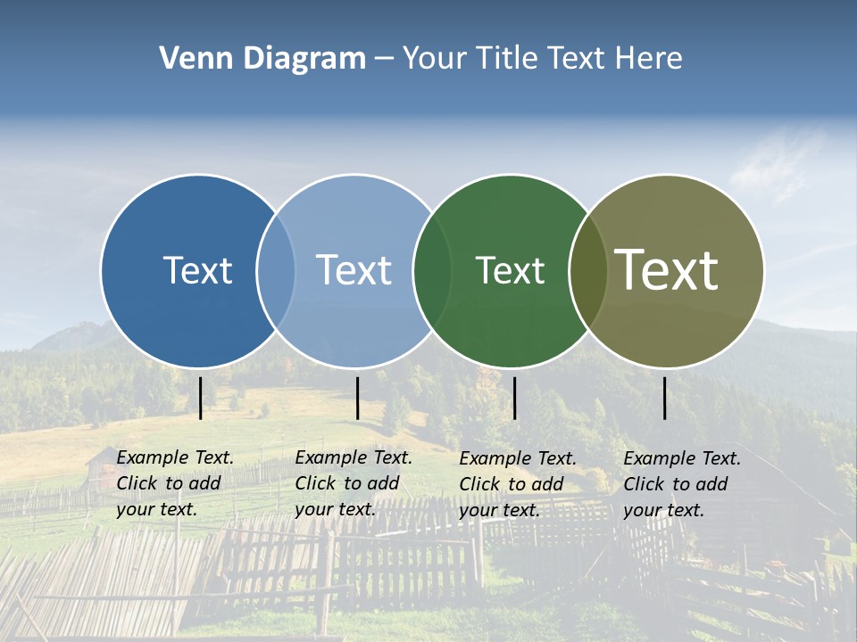 Nature Wooden Fence Cottage PowerPoint Template
