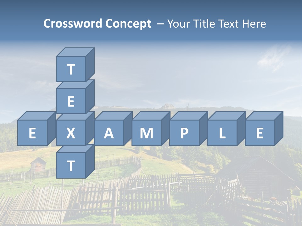 Nature Wooden Fence Cottage PowerPoint Template