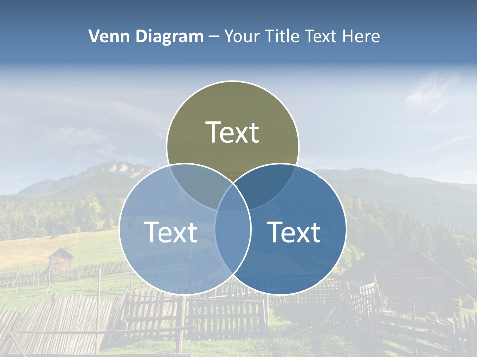 Nature Wooden Fence Cottage PowerPoint Template