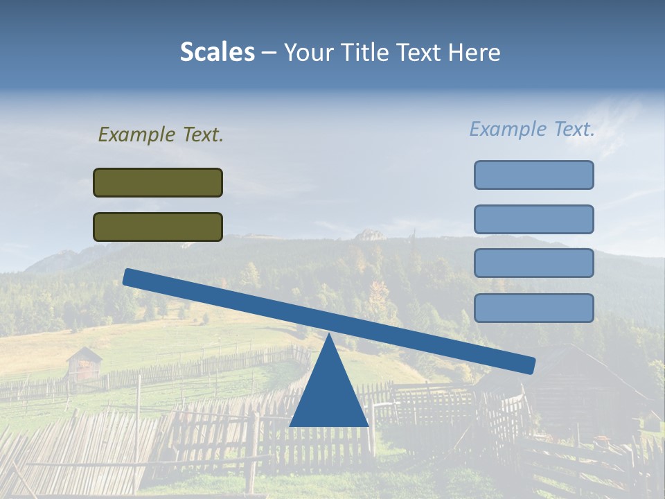 Nature Wooden Fence Cottage PowerPoint Template