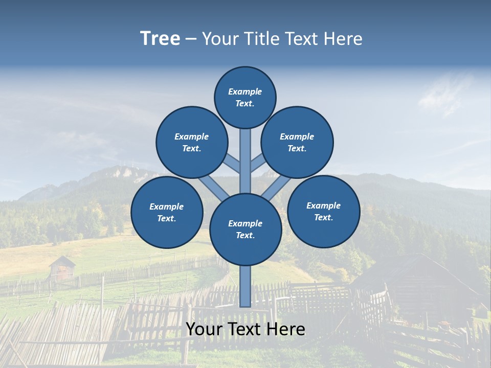 Nature Wooden Fence Cottage PowerPoint Template