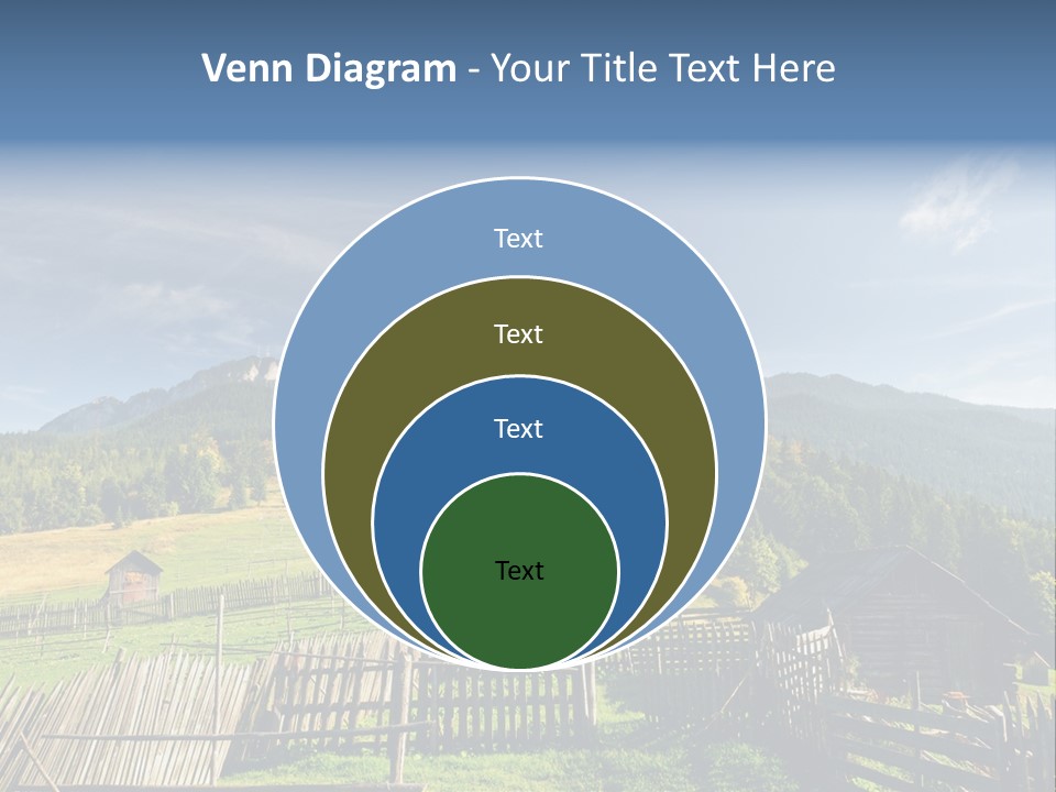 Nature Wooden Fence Cottage PowerPoint Template