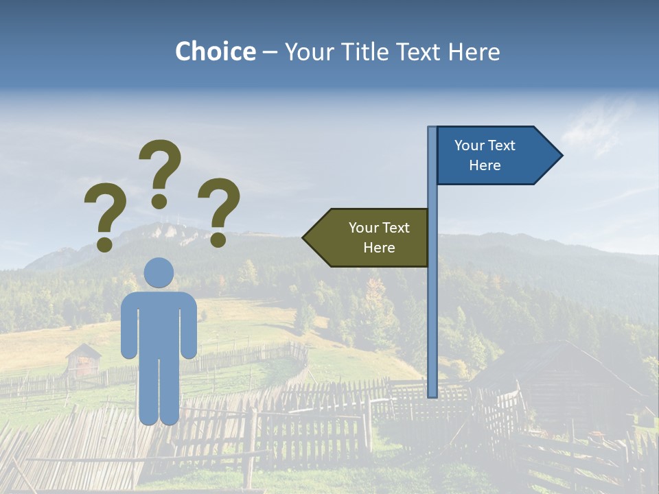 Nature Wooden Fence Cottage PowerPoint Template