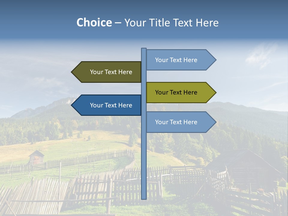 Nature Wooden Fence Cottage PowerPoint Template