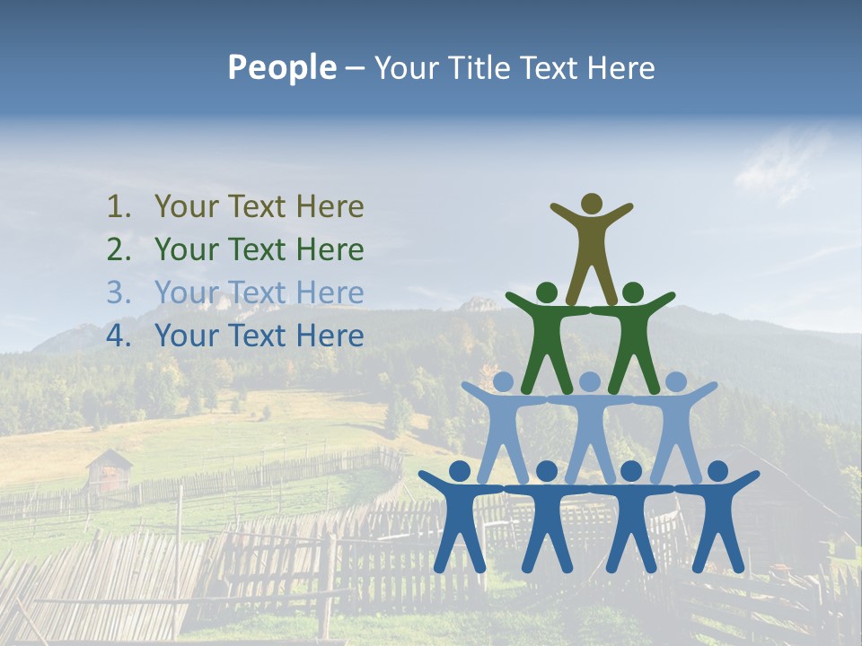 Nature Wooden Fence Cottage PowerPoint Template