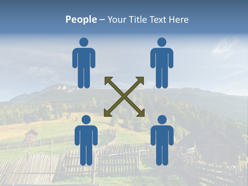 Nature Wooden Fence Cottage PowerPoint Template