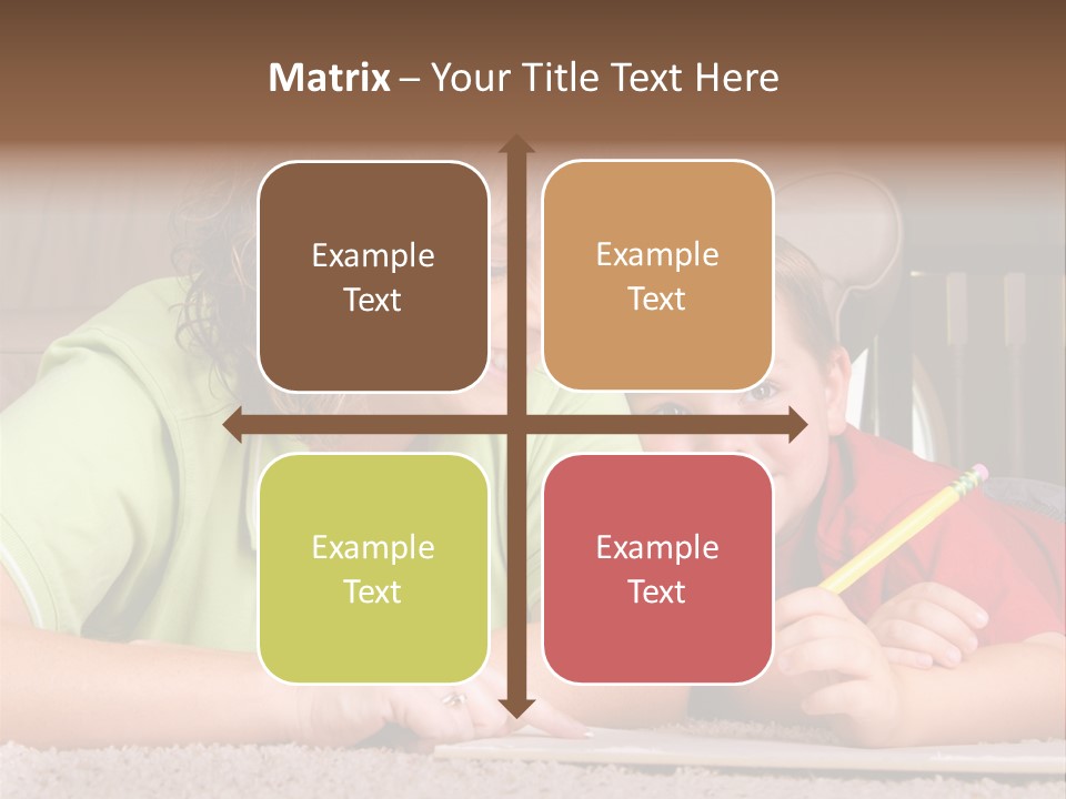 A Woman And A Child Are Writing On A Piece Of Paper PowerPoint Template
