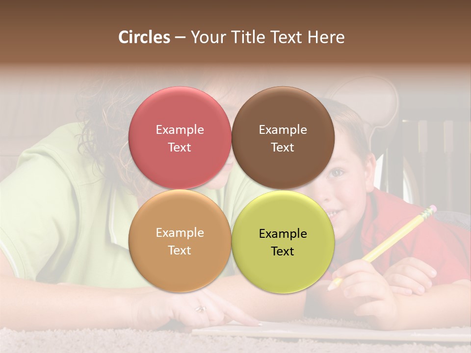 A Woman And A Child Are Writing On A Piece Of Paper PowerPoint Template