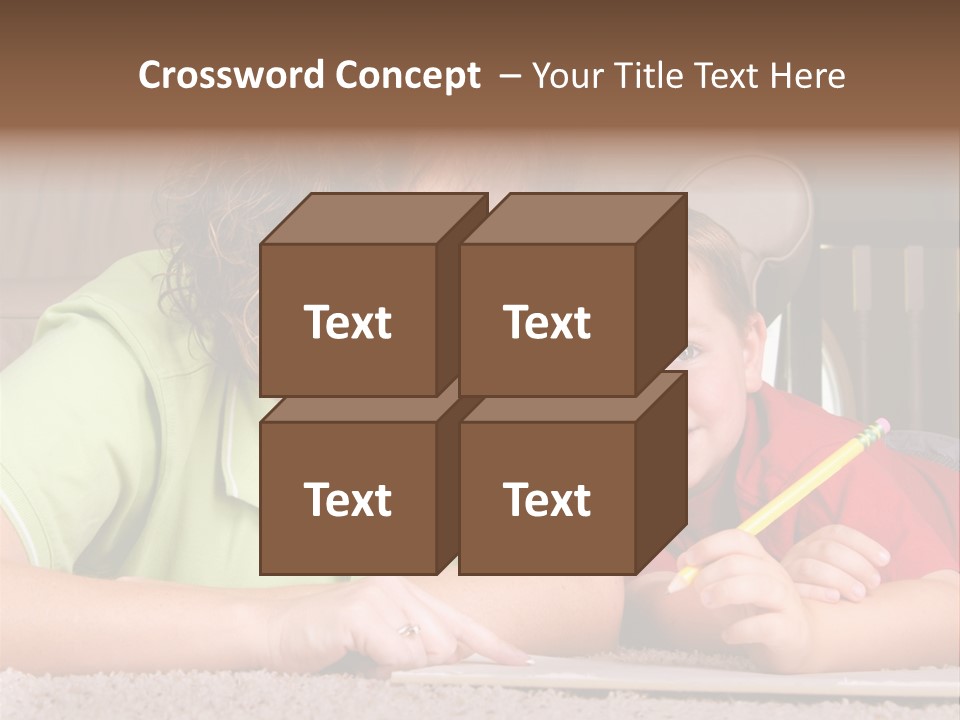 A Woman And A Child Are Writing On A Piece Of Paper PowerPoint Template