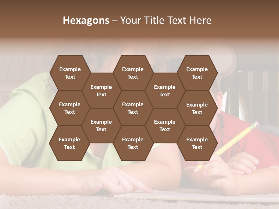 A Woman And A Child Are Writing On A Piece Of Paper PowerPoint Template