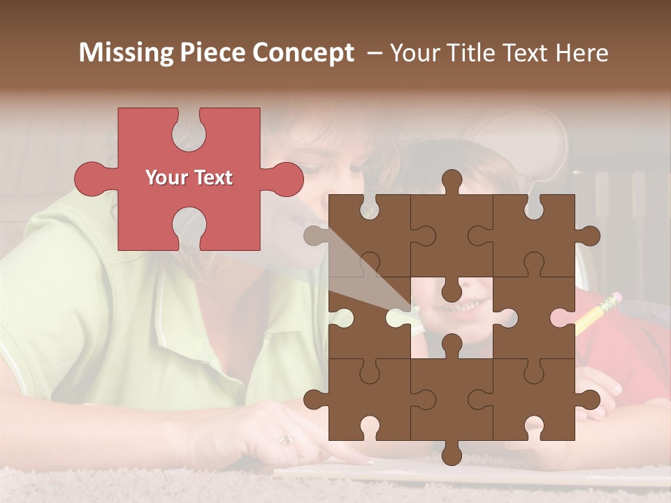 A Woman And A Child Are Writing On A Piece Of Paper PowerPoint Template