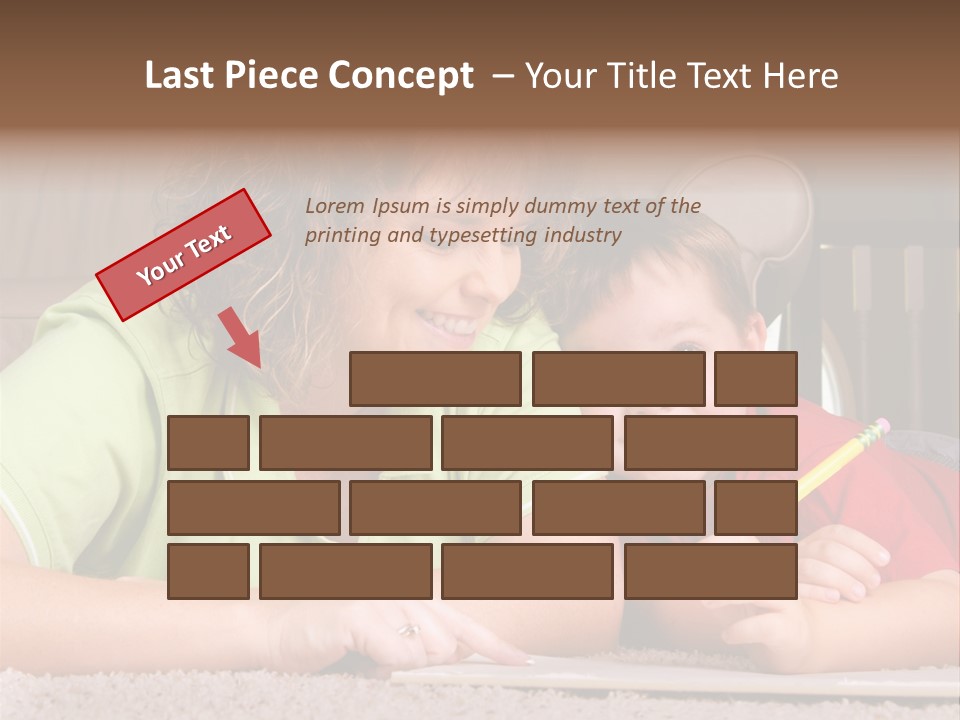 A Woman And A Child Are Writing On A Piece Of Paper PowerPoint Template