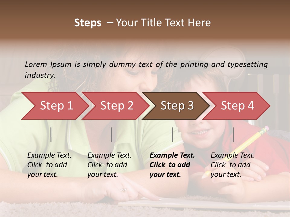 A Woman And A Child Are Writing On A Piece Of Paper PowerPoint Template