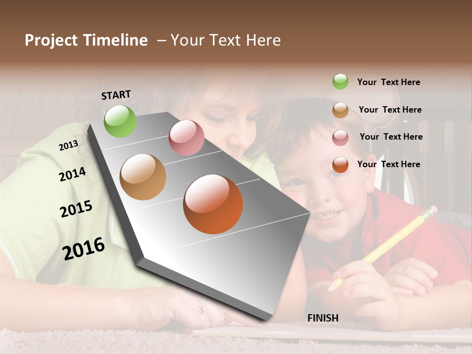 A Woman And A Child Are Writing On A Piece Of Paper PowerPoint Template