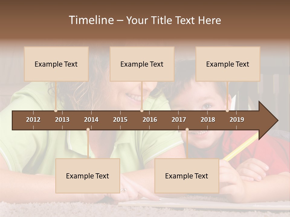 A Woman And A Child Are Writing On A Piece Of Paper PowerPoint Template