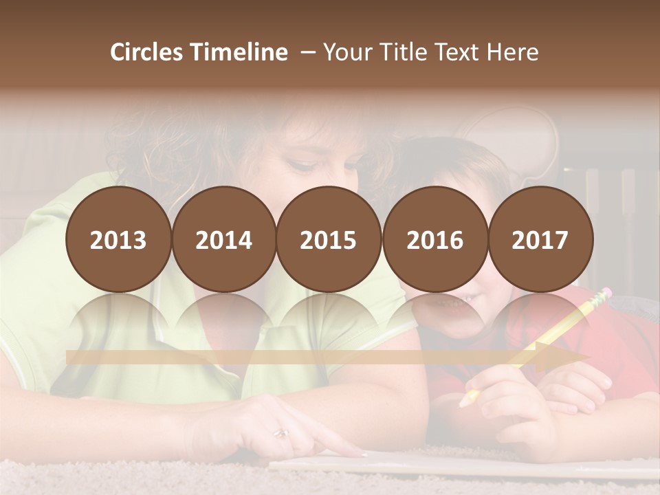 A Woman And A Child Are Writing On A Piece Of Paper PowerPoint Template