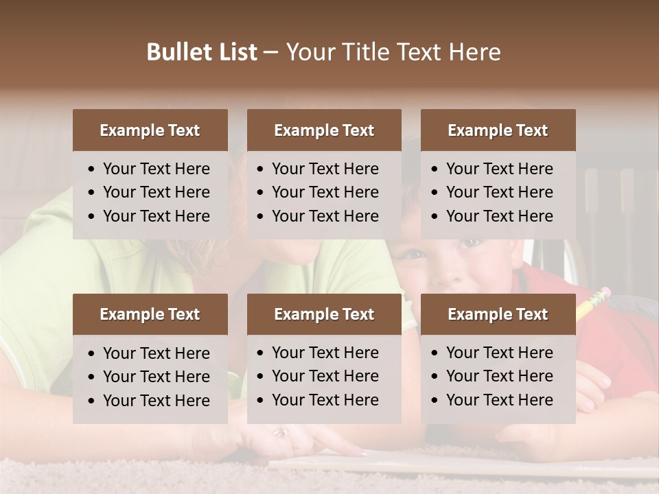 A Woman And A Child Are Writing On A Piece Of Paper PowerPoint Template