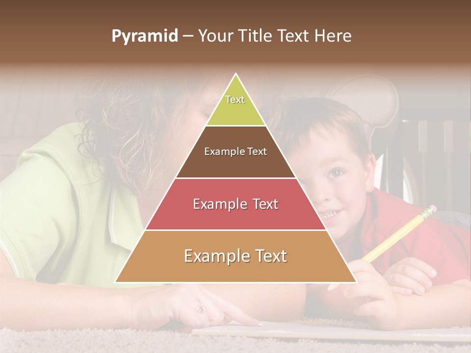 A Woman And A Child Are Writing On A Piece Of Paper PowerPoint Template