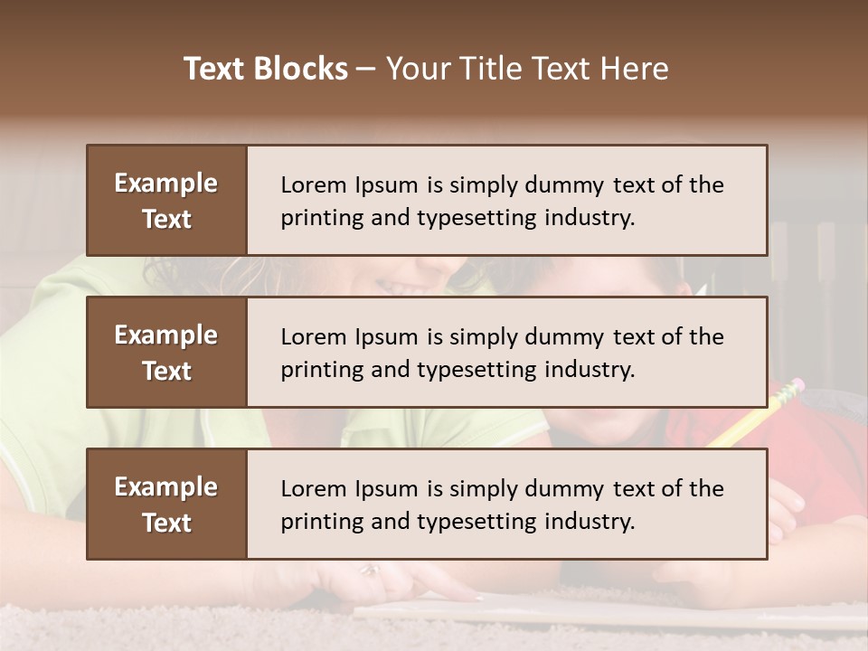 A Woman And A Child Are Writing On A Piece Of Paper PowerPoint Template