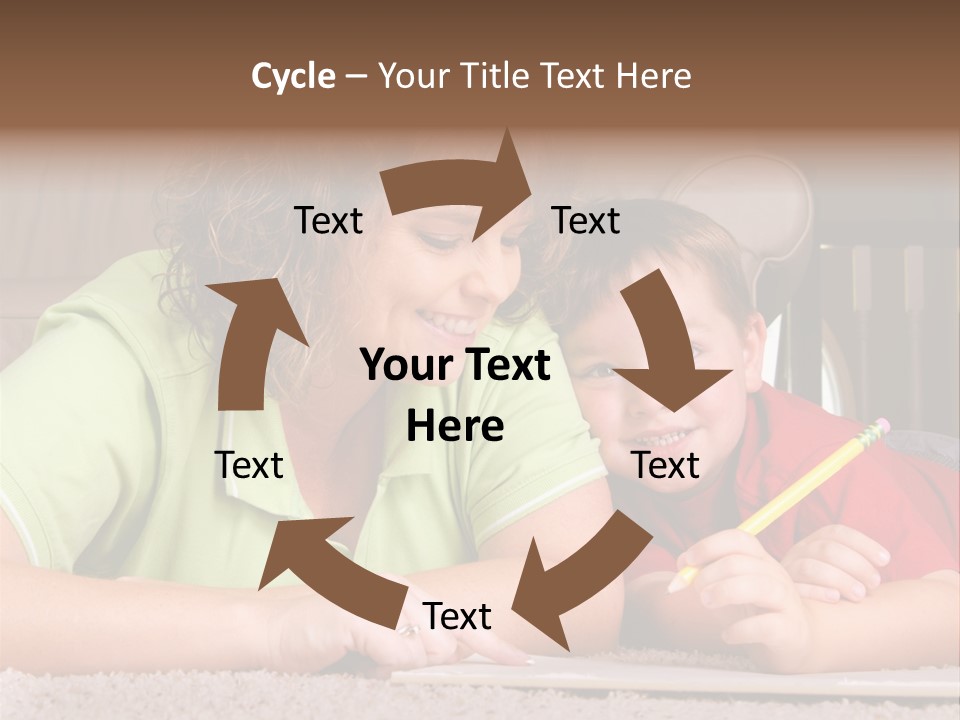 A Woman And A Child Are Writing On A Piece Of Paper PowerPoint Template