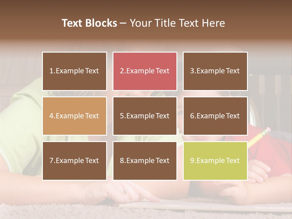 A Woman And A Child Are Writing On A Piece Of Paper PowerPoint Template