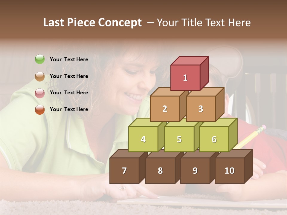 A Woman And A Child Are Writing On A Piece Of Paper PowerPoint Template