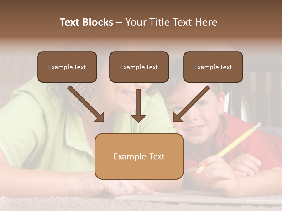 A Woman And A Child Are Writing On A Piece Of Paper PowerPoint Template
