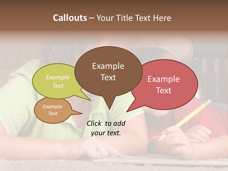 A Woman And A Child Are Writing On A Piece Of Paper PowerPoint Template