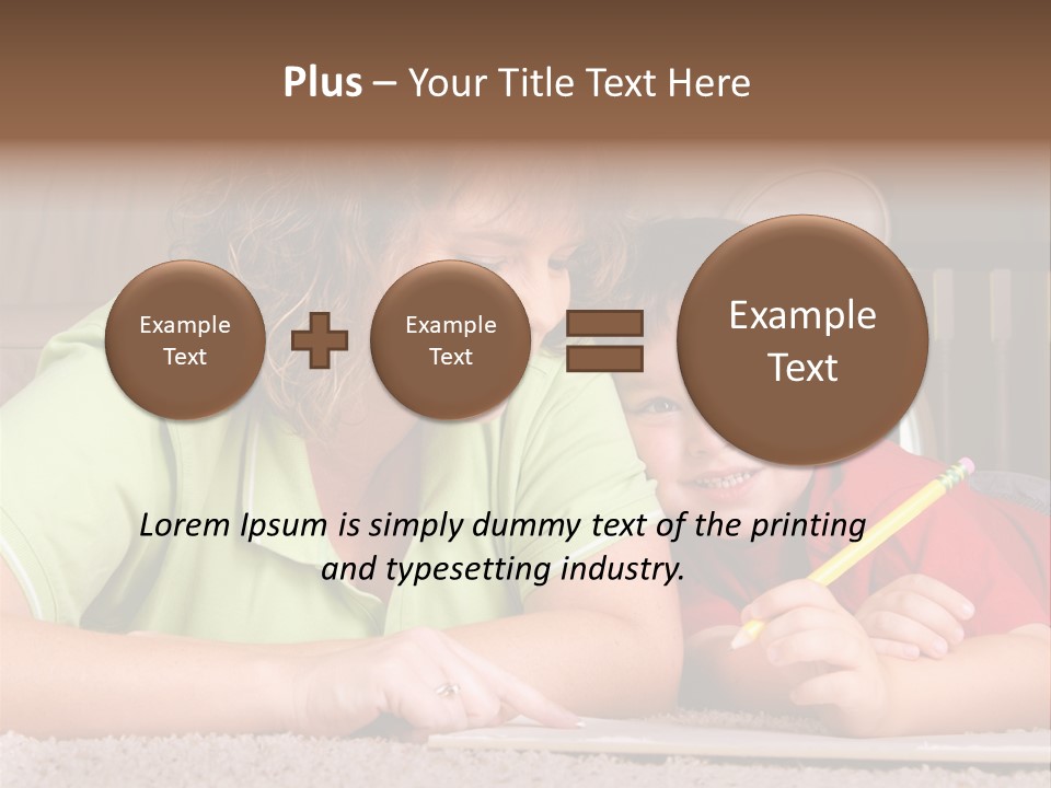 A Woman And A Child Are Writing On A Piece Of Paper PowerPoint Template