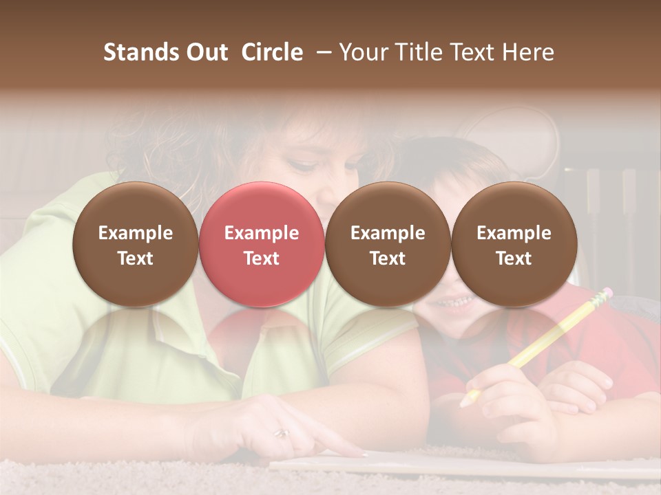 A Woman And A Child Are Writing On A Piece Of Paper PowerPoint Template