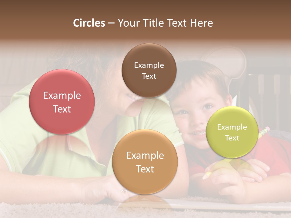 A Woman And A Child Are Writing On A Piece Of Paper PowerPoint Template