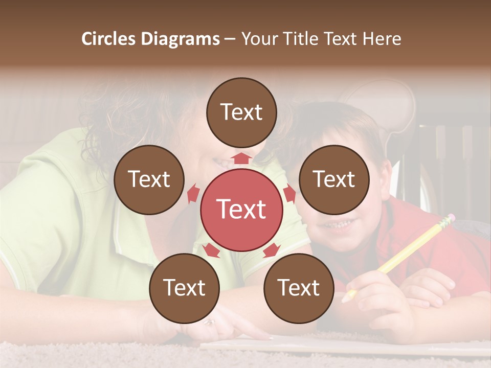 A Woman And A Child Are Writing On A Piece Of Paper PowerPoint Template