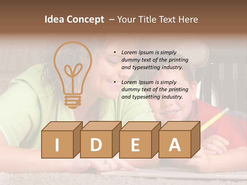 A Woman And A Child Are Writing On A Piece Of Paper PowerPoint Template